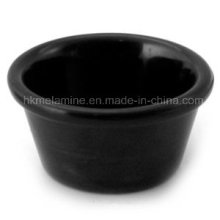 Redondo de melamina negro Ramekin (bw249)